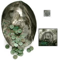LICINIUS I. 308-324 AD. Medallic silver bowl of one Roman pound (200 mm, 330 gm=1 Roman pound). Ephesus ‘mint’, 1 March 322 AD. Estimate $20000  LICINIUS I. 308-324 AD. Medallic silver bowl of one Rom