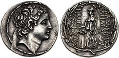 KINGS of CAPPADOCIA. Ariarathes VII Philometor. Circa 107/6-101/0 BC. AR Tetradrachm (29.5mm, 16.30 g, 11h). In the types of Antiochos VII of Syria. Mint A (Eusebia-Mazaka). Struck circa 107/6-104/3 B