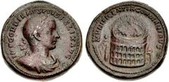 Gordian III. AD 238-244. Æ Medallion (37mm, 47.82 g, 12h). Rome mint, 4th officina. Special emission, AD 244. IMP GORDIANVS PIVS FELIX AVG, laureate, draped, and cuirassed bust right / MVNIFICENTIA GO