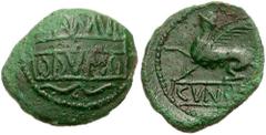 CELTIC, Britain. Catuvellauni & Trinovantes. Cunobelin. Circa 10-41 AD. AE Unit (2.50 gm). Camuloduno Type. Estimate $300  CELTIC, Britain. Catuvellauni & Trinovantes. Cunobelin. Circa 10-41 AD. AE Un