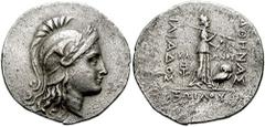TROAS, Ilion. Circa 188-133 BC. AR Tetradrachm (15.98 gm). Estimate $1000  TROAS, Ilion. Circa 188-133 BC. AR Tetradrachm (15.98 gm). Head of Athena right, wearing a laureate, crested helmet / AQHNAS 