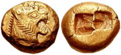 KINGS of LYDIA. Uncertain King. Circa early 6th century BC. EL Third Stater - Trite (4.72 gm). Estimate $1000 KINGS of LYDIA. Uncertain King. Circa early 6th century BC. EL Third Stater - Trite (4.72 