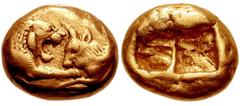 KINGS of LYDIA. Time of Kroisos. Circa 561-546 BC. AV Stater (10.71 gm). Heavy Series. Sardes mint. Estimate $6000 KINGS of LYDIA. Time of Kroisos. Circa 561-546 BC. AV Stater (10.71 gm). Heavy Series