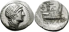 LYCIA, Phaselis. Circa 167-130 BC. AR Stater (10.49 gm). Antigenes, magistrate. Estimate $500 LYCIA, Phaselis. Circa 167-130 BC. AR Stater (10.49 gm). Antigenes, magistrate. Laureate head of Apollo ri