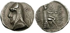 KINGS of PARTHIA. Mithradates I. Circa 171-132 BC. AR Drachm (4.23 gm). Hekatompylos mint. Estimate $200 KINGS of PARTHIA. Mithradates I. Circa 171-132 BC. AR Drachm (4.23 gm). Hekatompylos mint. Bust