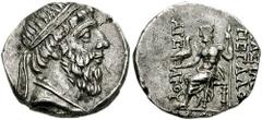 KINGS of PARTHIA. Mithradates I. Circa 171-132 BC. AR Drachm (3.72 gm). Seleukeia on the Tigris mint. Dated Seleukid Era 174 (139/8 BC). Estimate $2000 KINGS of PARTHIA. Mithradates I. Circa 171-132 B