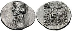 KINGS of PARTHIA. Phraates III. 70/69 - 58/7 BC. AR Drachm (4.10 gm). Margiane mint. Struck circa 67/6-63/2 BC. Estimate $200 KINGS of PARTHIA. Phraates III. 70/69 - 58/7 BC. AR Drachm (4.10 gm). Marg