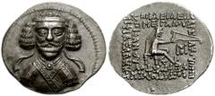KINGS of PARTHIA. Phraates III. 70/69 - 58/7 BC. AR Drachm (4.22 gm). Mithradatkart mint. Struck circa 63/2-62/1 BC. Estimate $1000 KINGS of PARTHIA. Phraates III. 70/69 - 58/7 BC. AR Drachm (4.22 gm)