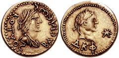 KINGS of BOSPORUS. Cotys III, with Severus Alexander. 227-234 AD. AV Stater (7.32 gm). Dated year 524 of the Bosporan Era (227/8 AD). Estimate $400 KINGS of BOSPORUS. Cotys III, with Severus Alexander