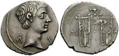 LYCIAN LEAGUE, Masicytus. Augustus. 27 BC-14 AD. AR Drachm (3.71 gm). Struck circa 27-18 BC. Estimate $400 LYCIAN LEAGUE, Masicytus. Augustus. 27 BC-14 AD. AR Drachm (3.71 gm). Struck circa 27-18 BC. 