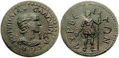 CILICIA, Lyrbe. Salonina, wife of Gallienus. Augusta, 254-268 AD. Æ 11 Assaria - 30mm (16.46 gm). Estimate $200 CILICIA, Lyrbe. Salonina, wife of Gallienus. Augusta, 254-268 AD. Æ 11 Assaria - 30mm (1