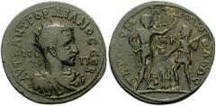 CILICIA, Tarsus. Gordian III. 238-244 AD. Æ 38mm (30.32 gm). Estimate $300 CILICIA, Tarsus. Gordian III. 238-244 AD. Æ 38mm (30.32 gm). Radiate, draped, and cuirassed bust right / Perseus standing rig