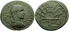 CILICIA, Tarsus. Gordian III. 238-244 AD. Æ 38mm (23.14 gm). Estimate $400 CILICIA, Tarsus. Gordian III. 238-244 AD. Æ 38mm (23.14 gm). Radiate, draped, and cuirassed bust right, seen from behind / Tw