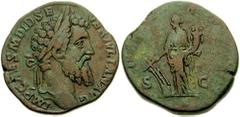 DIDIUS JULIANUS. 193 AD. Æ Sesterius (19.32 gm). Estimate $1500 DIDIUS JULIANUS. 193 AD. Æ Sesterius (19.32 gm). Laureate head right / Fortuna standing facing, head left, holding rudder on globe, and 