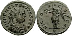 TACITUS. 275-276 AD. Antoninianus (3.89 gm). Ticinum mint. Estimate $150  TACITUS. 275-276 AD. Antoninianus (3.89 gm). Ticinum mint. Radiate, draped and cuirassed bust right / VICTORIA GOTTHI, Victory
