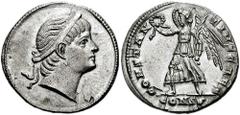 CONSTANTIUS II, as Caesar. 324-337 AD. AR Siliqua (3.06 gm). Constantinople mint. Struck circa 336 AD. Estimate $1000 CONSTANTIUS II, as Caesar. 324-337 AD. AR Siliqua (3.06 gm). Constantinople mint. 