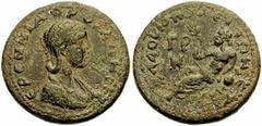 CILICIA, Flaviopolis. Orbiana, wife of Severus Alexander. Augusta, 225 AD. Æ 25mm (9.49 gm). Dated year 153 Era of the City (225/6 AD). Draped bust right / River-god Pyramus reclining left on upturned