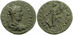 CILICIA. Hierapolis-Castabala. Volusian. 251-253 AD. Æ 28mm (15.59 gm). Radiate, draped, and cuirassed bust right / Tyche standing left, holding rudder and cornucopiae. SNG Levante Suppl. 378 (this co