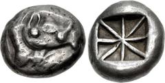 LYCIA, Uncertain. Circa 520-470/60 BC. AR Stater (18mm, 9.22 g). Head of boar right / Incuse square with lines radiating from center. Falghera –; Reuter –; Traité –; SNG von Aulock –; SNG Copenhagen S