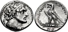 PTOLEMAIC KINGS of EGYPT. Ptolemy V Epiphanes. 204-180 BC. AR Tetradrachm (27.5mm, 14.43 g, 1h). Uncertain Cypriot or Phoenician mint. Dated year 82 (181/0 BC). Diademed head of Ptolemy I right, weari