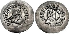 GEPIDS. Uncertain king. 454-552. AR Quarter Siliqua (18mm, 0.65 g, 1h). Imitating a Ravenna mint Quarter Siliqua of Theoderic in the name of Justinian I. Sirmium mint. D N V(retrograde S)(M over W)VIS