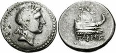 LYCIA, Phaselis. Circa 230-190 BC. AR Stater (28mm, 10.97 gm). Laureate head of Apollo right / Athena Promachos standing right on prow of galley, hurling thunderbolt; Φ behind, serpent before Athena; 