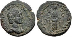 CILICIA, Aegeae. Julia Mamaea. Augusta, AD 222-235. Æ (27mm, 14.66 g, 1h). Dated CY 277 (AD 230/1). Draped bust right, wearing stephane / Dikaiosyne standing left, holding scales. SNG France –; SNG Le