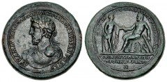 IONIA, League of Thirteen Cities. Commodus. AD 177-192. Æ Medallion (47mm, 54.28 g, 6h). Marcus Claudius Fronto, asiarch and high priest of the Thirteen Cities. M AV KOMMOΔOC CEBACTOC HΛIOC HPAKΛ RΩMA