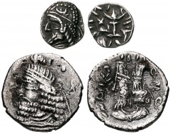 ORIENTAL GREEK. Persis. Lot of two (2) coins. Includes: Dārēv (Darios) II. AR Obol. K&M 4/8 // Ardaxšir (Artaxerxes) IV. Fourrée Hemidrachm. Cf. K&M 5/20. Near VF, the hemidrachm porous. LOT SOLD AS I