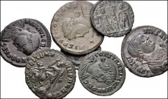 ROMAN. Imperial. Lot of seven (7) bronze coins from Licinius I to Constantius Gallus. Includes: Licinius I // City Commemoratives // Delmatius // Crispus (2) // Constantine II // Constantius Gallus. A