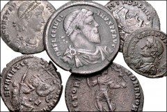 ROMAN. Imperial. Lot of twelve (12) bronze coins from Augustus to Gratian. Includes: Augustus. Æ Quadrans // Maximian. Æ Follis // Licinius I. Æ Follis // Constantine I. Æ Follis // Crispus. Æ Follis 