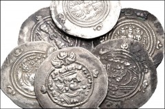 CENTRAL ASIAN. Sasanian & Related. Lot of seven (7) AR Drachms. Includes: Husrav (Khosrau) II (4) // Ardaxšīr (Ardashir) III (2). Lot also includes an Arab-Sasanian drachm. Near VF to VF, some roughne