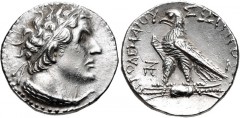 PTOLEMAIC KINGS of EGYPT. Ptolemy VI Philometor. First sole reign, 180-170 BC. AR Tetradrachm (26mm, 14.05 g, 12h). Uncertain Cypriot or Phoenician mint. Dated year 87 (176/5 BC?). Diademed bust of Pt