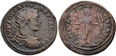 CILICIA, Mopsouestia-Mopsos. Valerian I. AD 253-260. Æ (33mm, 17.57 g, 12h). Dated CY 321 (AD 253/4). Radiate, draped and cuirassed bust right / Mopsus(?) standing facing, head left, holding torch in 
