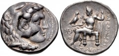 KINGS of MACEDON. temp. Philip III – Antigonos I Monophthalmos. Circa 323-310 BC. AR Tetradrachm (27mm, 16.98 g, 11h). In the name and types of Alexander III. Uncertain mint in Mesopotamia (Karrhai?).