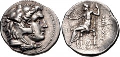 SELEUKID KINGS of SYRIA. Antiochos I Soter. Joint reign with Seleukos I, 294-281 BC. AR Tetradrachm (28mm, 16.34 g, 9h). In the types of Alexander III of Macedon. Seleukeia on the Tigris I mint. Head 