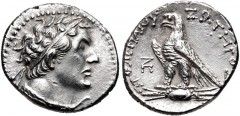PTOLEMAIC KINGS of EGYPT. Ptolemy VI Philometor. First sole reign, 180-170 BC. AR Tetradrachm (28mm, 14.03 g, 12h). Uncertain Cypriot or Phoenician mint. Dated year 87 (176/5 BC?). Diademed bust of Pt
