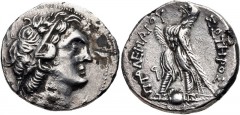 PTOLEMAIC KINGS of EGYPT. Ptolemy VI Philometor. First sole reign, 180-170 BC. Fourrée Tetradrachm (27mm, 13.25 g, 12h). Uncertain Cypriot or Phoenician mint. Dated year 90 (173/2 BC?). Diademed bust 