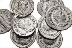 ROMAN. Imperial. Lot of eight (8) AR Antoniniani from Gordian III to Trebonianus Gallus. Includes: Gordian III // Philip I (3) // Philip II // Trajan Decius // Herennius Etruscus // Trebonianus Gallus