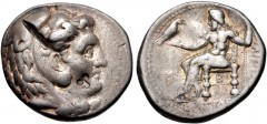 KINGS of MACEDON. Philip III Arrhidaios. 323-317 BC. AR Tetradrachm (27mm, 17.00 g, 7h). Babylon mint. Struck under Archon, Dokimos, or Seleukos I, circa 323-318/7 BC. Head of Herakles right, wearing 