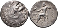 IONIA, Magnesia ad Maeandrum. Circa 282-225 BC. AR Tetradrachm (29mm, 17.05 g, 12h). In the name and types of Alexander III. Head of Herakles right, wearing lion skin / Zeus Aëtophoros seated left; to