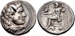 PTOLEMAIC KINGS of EGYPT. Ptolemy I Soter. As satrap, 323-305 BC. AR Tetradrachm (25mm, 17.05 g, 8h). In the name and types of Alexander III of Macedon. Tyre mint. Dated RY 33 of king Azemilkos (317/6