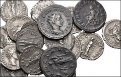 ROMAN. Imperial. Lot of eighteen (18) silver coins from Hadrian to Philip II. All coins: AR Denarii, unless otherwise noted. Includes: Hadrian. Fourrée Denarius // Antoninus Pius // Marcus Aurelius (3
