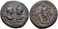 MOESIA INFERIOR, Tomis. Gordian III, with Tranquillina. AD 238-244. Æ (27mm, 13.47 g, 12h). Laureate, draped, and cuirassed bust of Gordian III right, facing diademed and draped bust of Tranquillina l