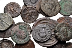 MIXED. Roman Provincial-Byzantine. Lot of thirty-one (31) bronze and potin coins. Includes: Various types, issues, and mints. PROVINCIAL: Four (4) Potin Tetradrachms // IMPERIAL: twenty-six (26) mixed