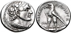 PTOLEMAIC KINGS of EGYPT. Ptolemy V Epiphanes. 204-180 BC. AR Tetradrachm (27mm, 14.01 g, 12h). Uncertain Cypriot or Phoenician mint. Dated year 78 (185/4 BC?). Diademed bust of Ptolemy I right, weari