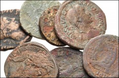 ROMAN. Imperial. Lot of sixteen (16) bronze coins from Germanicus to Severus Alexander. Includes: Germanicus. Æ As // Tiberius & Germanicus Gemellus. Æ Sestertius // Nero. Æ As // Titus. Æ Dupondius /