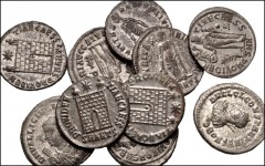 ROMAN. Imperial. Lot of ten (10) Æ Folles from Licinius I to Constantius II. Includes: Licinius I (2) // Licinius II // Helena (2) // Constantine I // Constantius II (4). Average Good VF, all with exc