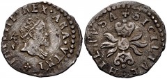 ITALY, Napoli (Regno). Filippo II di Spagna. 1554-1598. AR Mezzo Carlino (20mm, 1.35 g, 7h). Second Period. Napoli (Naples) mint; Giovanni Antonio Fasulo, mintmaster; Gaspare Giuno, trial master. Stru