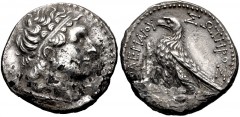 PTOLEMAIC KINGS of EGYPT. Ptolemy VI Philometor. First sole reign, 180-170 BC. AR Tetradrachm (27mm, 13.43 g, 12h). Uncertain Cypriot or Phoenician mint. Dated year 89 of an uncertain era (174/3 BC?).